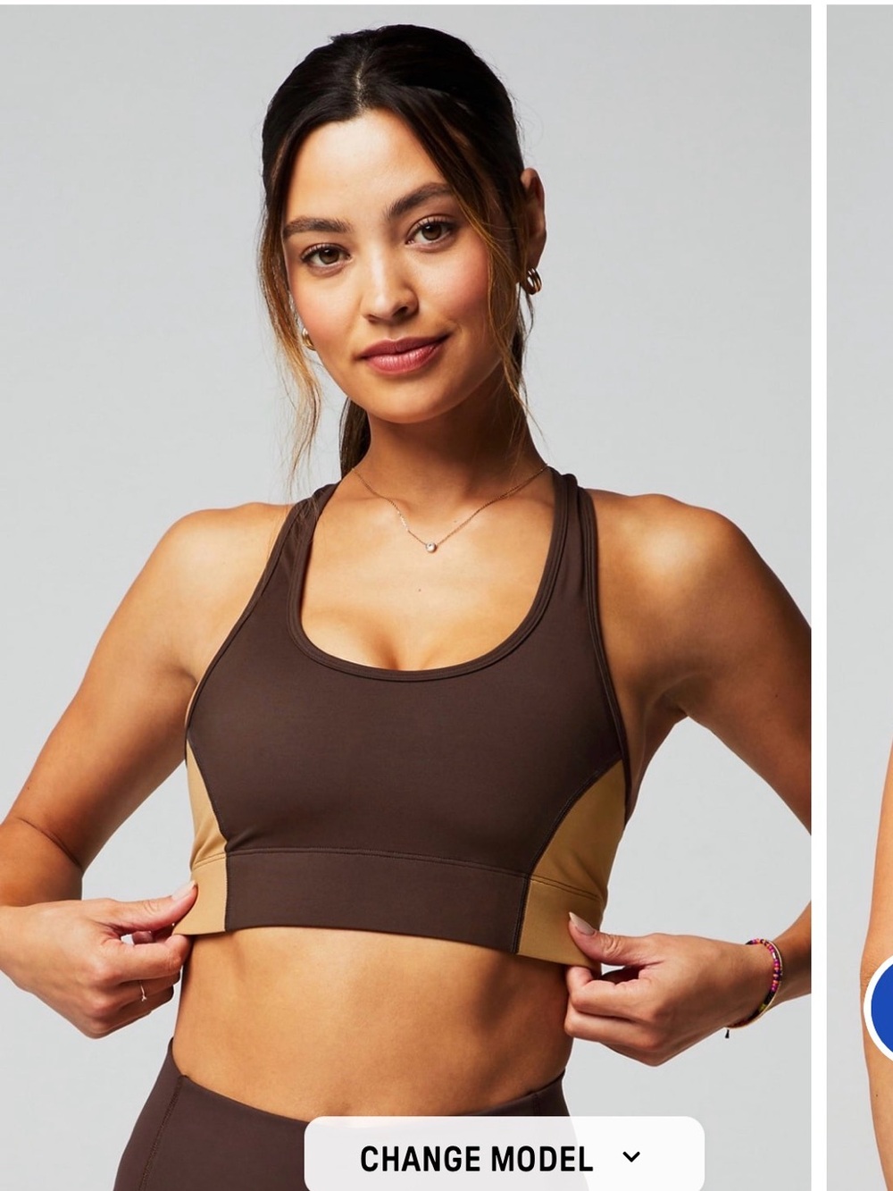 Fabletics medium Brown & Tan Sports Bra - Women Intimates & Sleepwear
